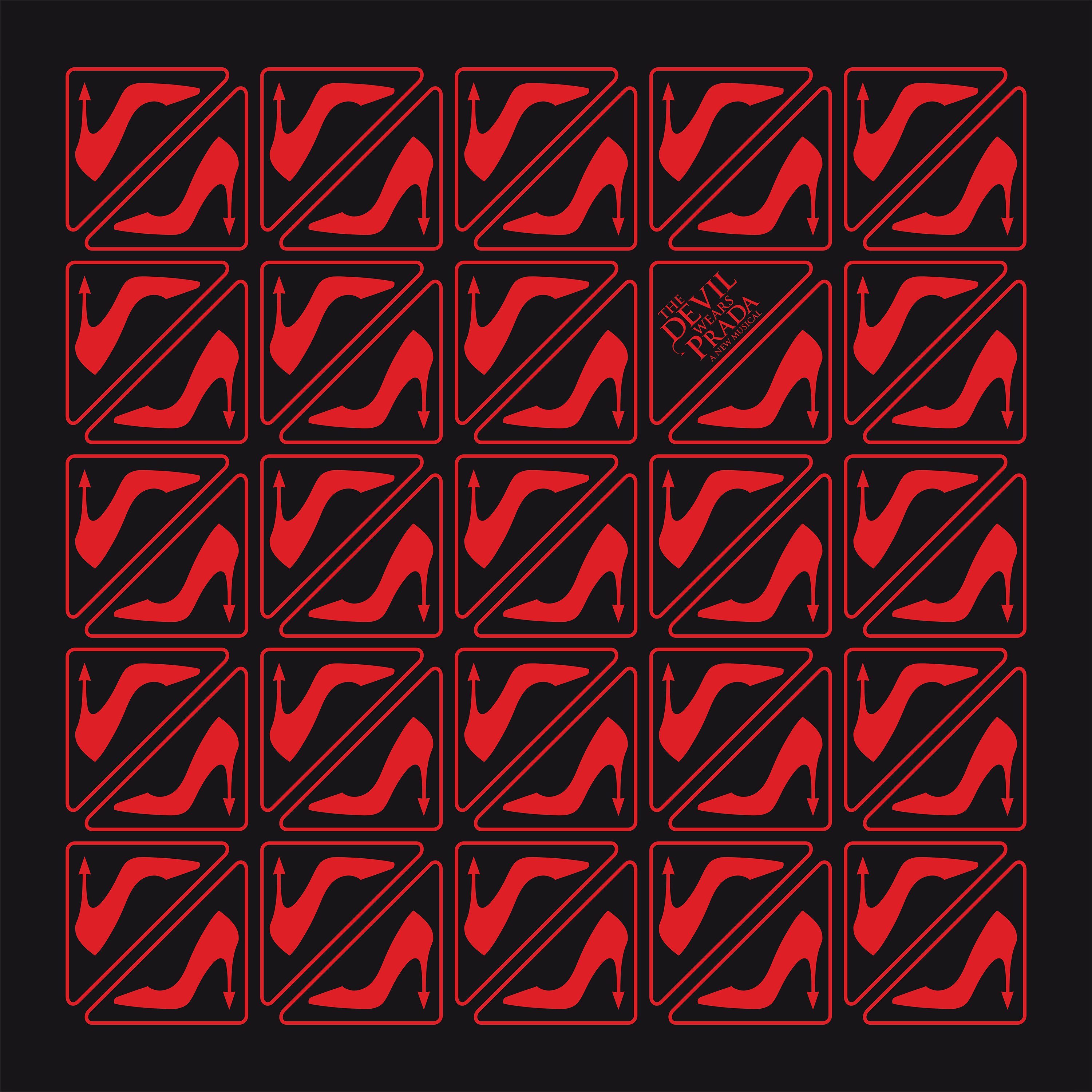 Aesthetic Red Prada Logo THE DEVIL WEARS PRADA Monogram Scarf