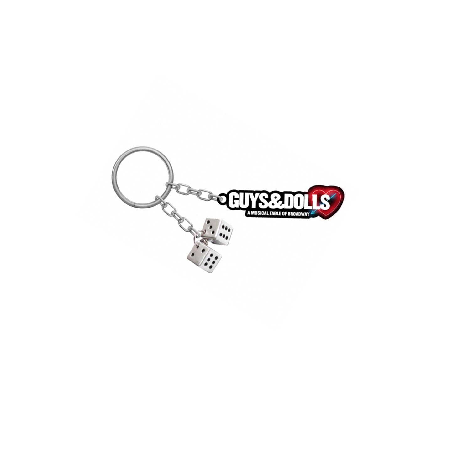 GUYS AND DOLLS - Logo and Dices Keyring
